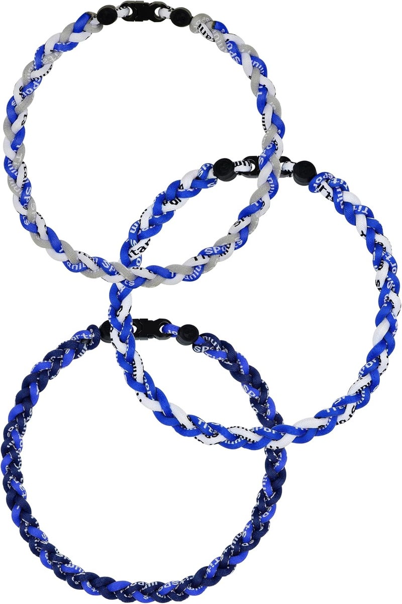 SUPBOMM 3 pcs Baseball Rope Necklaces, League Team Colors Braided Necklace, Baseball Team Gifts - Image 1